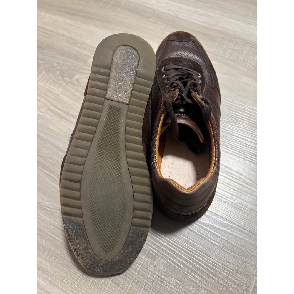 Magnanni‎ Mens Brown Leather Suede Perforated Low Top Sneakers 15746 Size 8 M - Picture 6 of 9